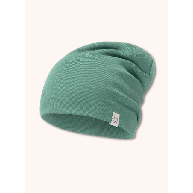 Dětská merino čepice zelená šalvějová