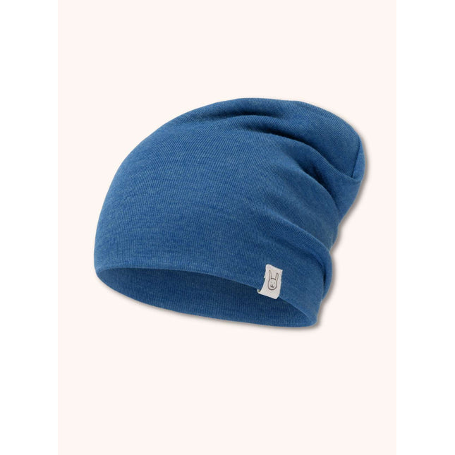 Dětská merino čepice modrá