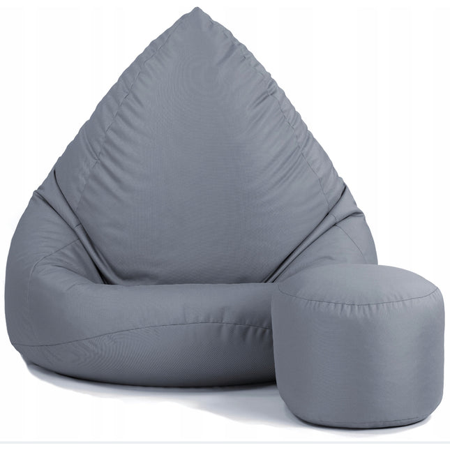 Vak na sezeni XXXL s podnožníkem – šedý | Pro interiér i exteriér