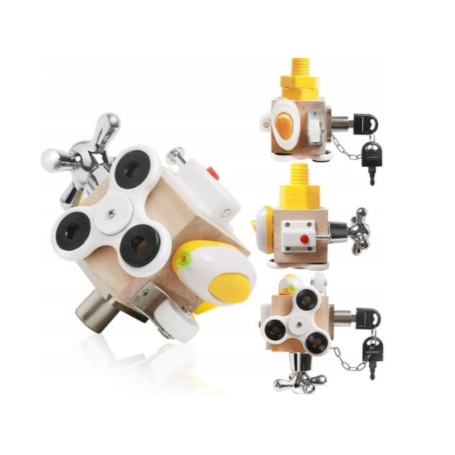 Montessori dřevěná kostka - malá Busy cube