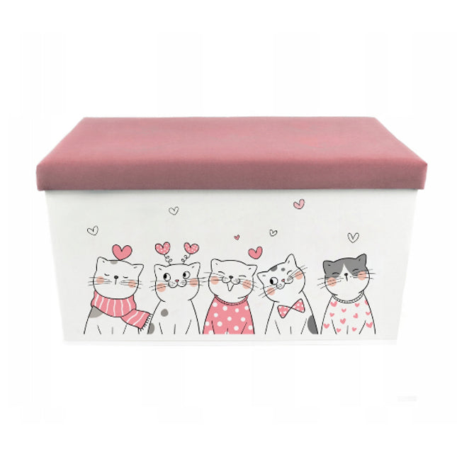 Truhla na hračky čalouněná kočky