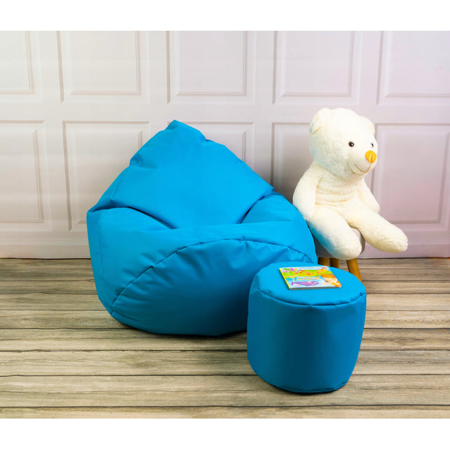 Sedací vak XXXL s podnožníkem – modrý +více barev| Pro interiér i exteriér