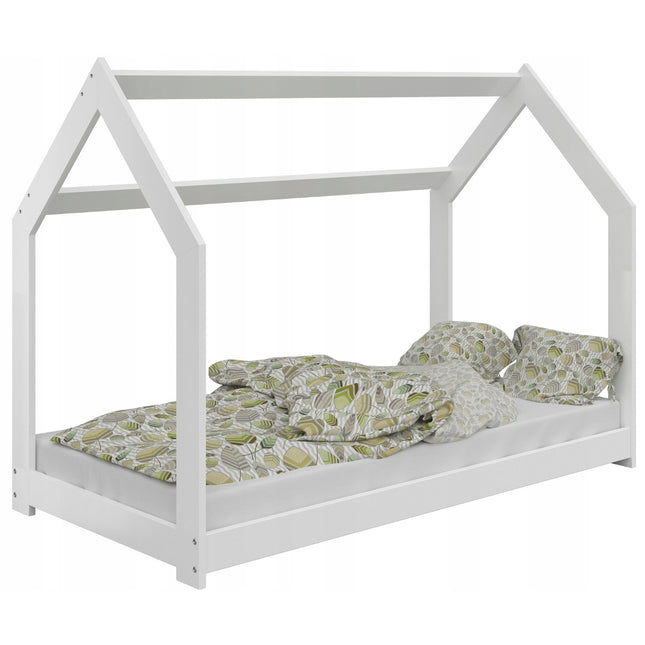 Postel domeček 87 x 168 cm borovice bila Magnat včetně roštu