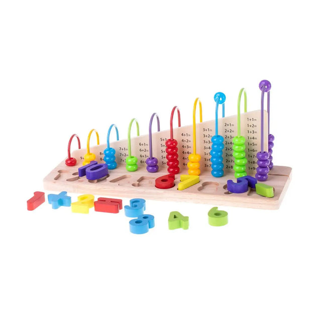 Kuličkové dřevěné počítadlo abakus s číslicemi - nauka počítaní