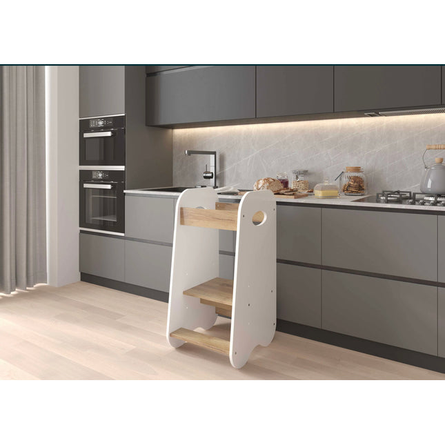 Rostoucí učící věž bílá zlatý dub 90 cm