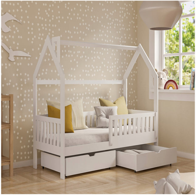 Domečkova postel NATANEK 80X180 Borovice Bilá