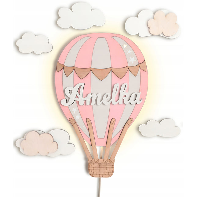 Noční LED lampička vzduchový balón s obláčky - vice barev