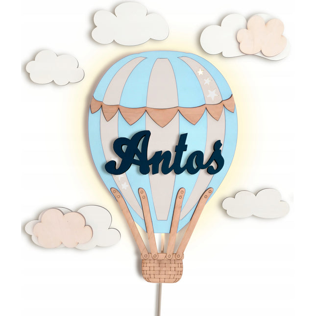 Noční LED lampička vzduchový balón s obláčky - vice barev