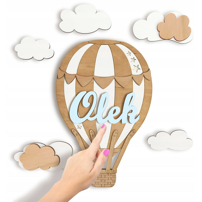 Noční LED lampička vzduchový balón s obláčky - vice barev