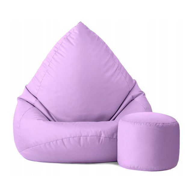Sedací vak XXXL s podnožníkem – levandulový | Pro interiér i exteriér