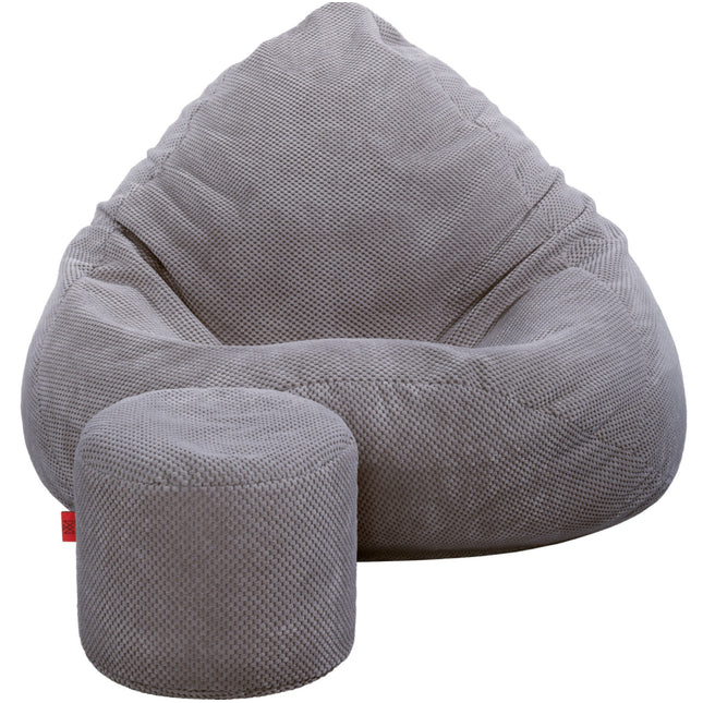 Sedací vak + podnožník grafitový Sako Loft samet střední