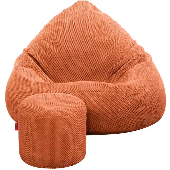 Sedací vak + podnožník cihlový Sako Loft samet střední