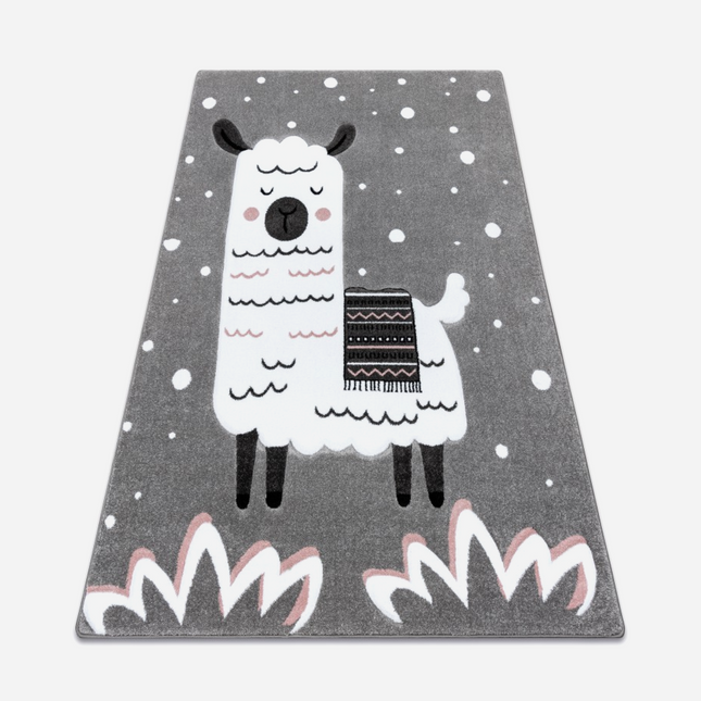 Dětský kusový koberec Petit Lama grey
