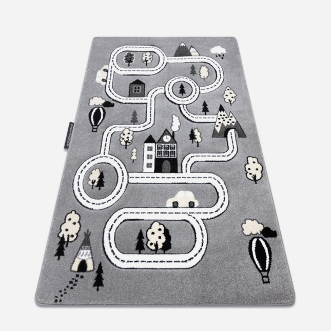 Dětský kusový koberec Petit Town Grey