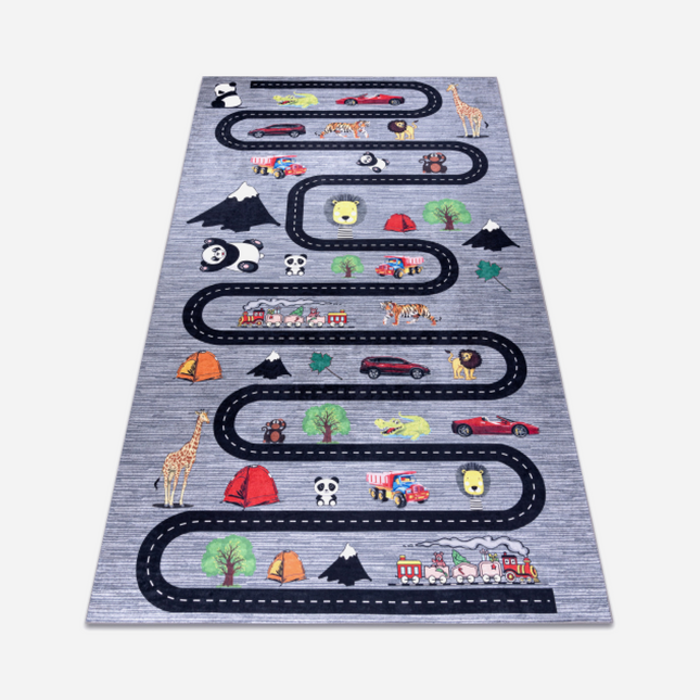 Omyvatelný koberec BAMBINO 2092 ulice, antracit protiskluzový