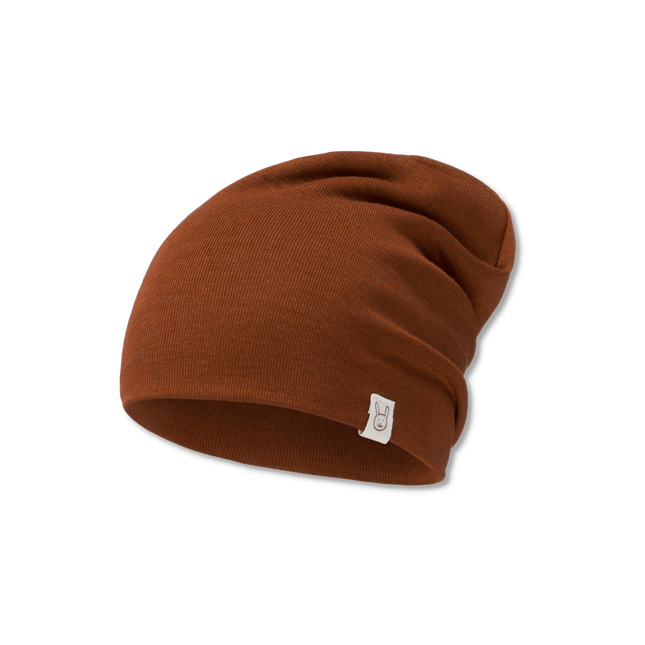 Dětská merino čepice hnědá