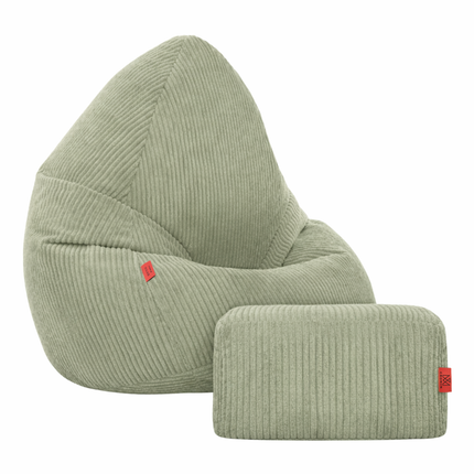 Manšestrový BOHO sedací vak SAKO matový + podnožka S