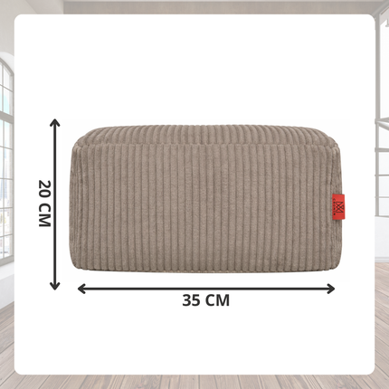 Manšestrový BOHO sedací vak SAKO taupe + podnožka S