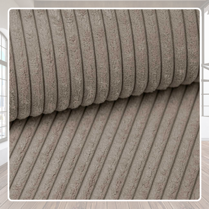 Manšestrový BOHO sedací vak SAKO taupe + podnožka S