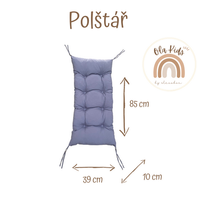 Montessori houpačka s polštářem (v šedé barvě) a skluzavkou. Bílá, 85 cm, 5 v 1, 7 v 1, CE