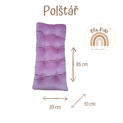 Montessori houpačka s antialergickým sametovým  polštářem (v růžové barvě), Bílá, 85 cm, 5 v 1, CE