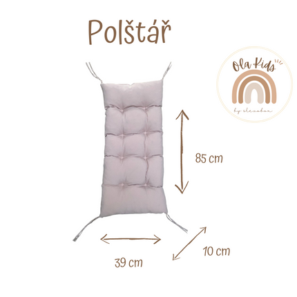 Montessori houpačka s polštářem (v béžové barvě) a skluzavkou, přírodní, 85 cm, 5 v 1,  7 v 1