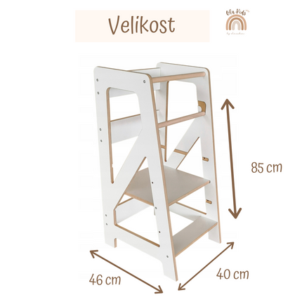 Rostoucí učící věž bílá 85 cm