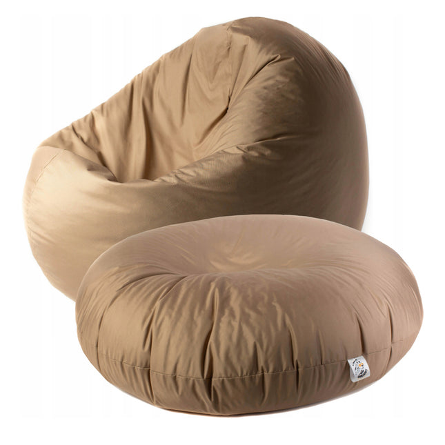 Sedací vak 2v1 – pufa a polštář, pro děti i dospělé, do interiéru i na zahradu béžový