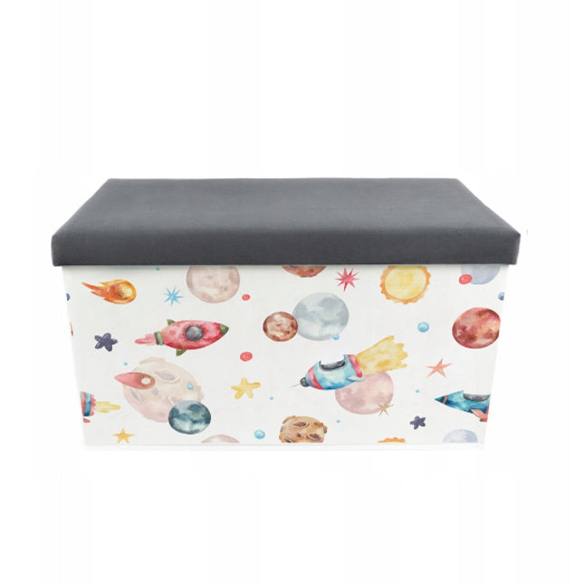 Truhla na hračky čalouněná vesmir