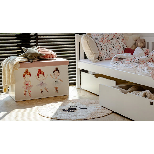 Truhla na hračky čalouněná baletky