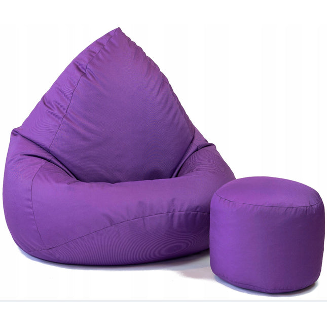 Sedací vak XXXL s podnožníkem – fialový +více barev| Pro interiér i exteriér