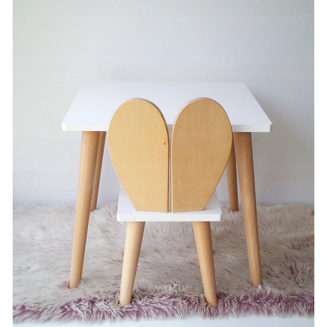 Dětský stůl a židlička zajíček drevo, sada 2 kusů
