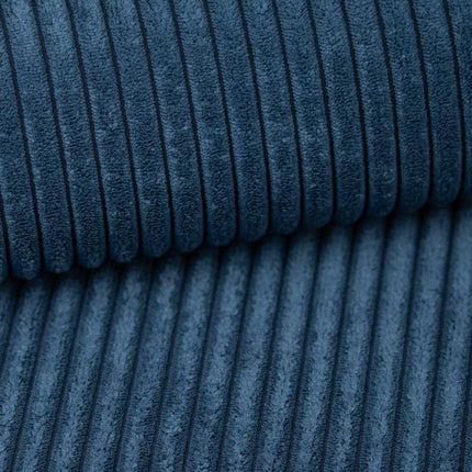 Manšestrový sedací vak pro děti TMAVĚ MODRÝ + PODNOŽKA ZDARMA