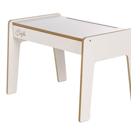 Dětský stůl se zásuvkou + 2 židličky + doplňky