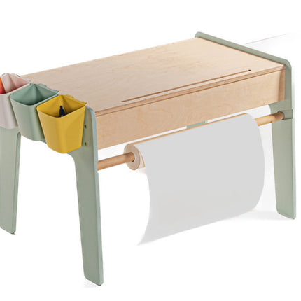 Dětský stůl se zásuvkou + 2 židličky + doplňky