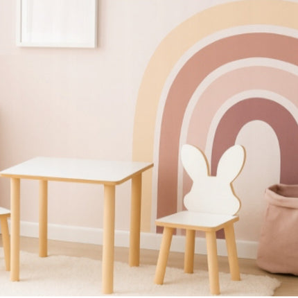 Dětský stůl + židlička Králíček s mašli