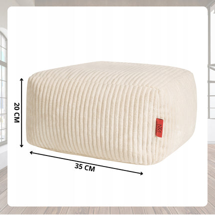 Manšestrový BOHO sedací vak SAKO + podnožka Maly