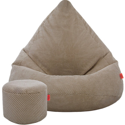 Sedací pytel + podnožník capucino taupe Sako Loft samet střední