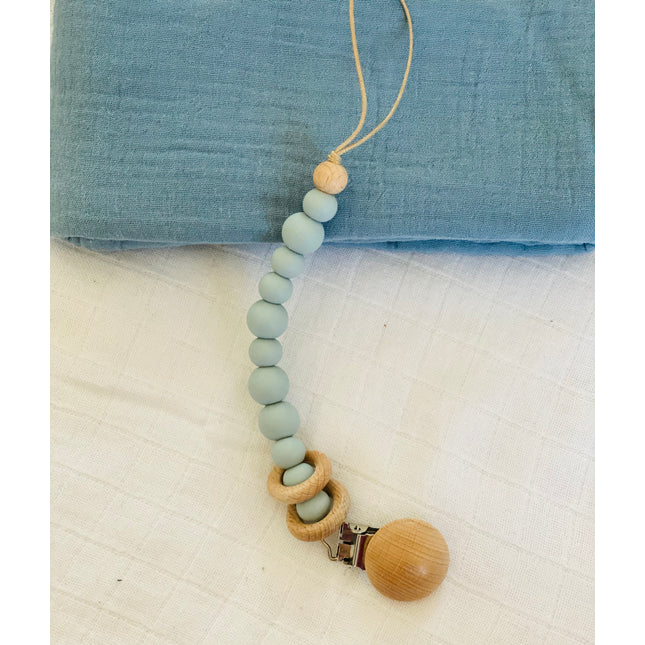 Přívěšek s klipem na dudlík - modrý