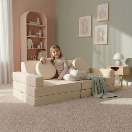 Molitanové modularni hřiště sofa hrací pohovka bunkr - velká sada 14 dílu - 14 kreativních kostek