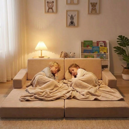 Molitanové modularni hřiště sofa hrací pohovka bunkr - velká sada 14 dílu - 14 kreativních kostek