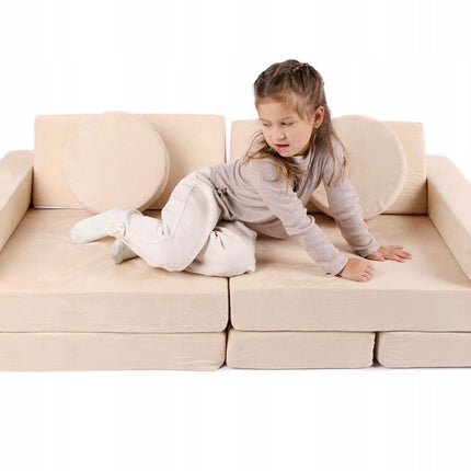 Molitanové modularni hřiště sofa hrací pohovka bunkr - velká sada 14 dílu - 14 kreativních kostek