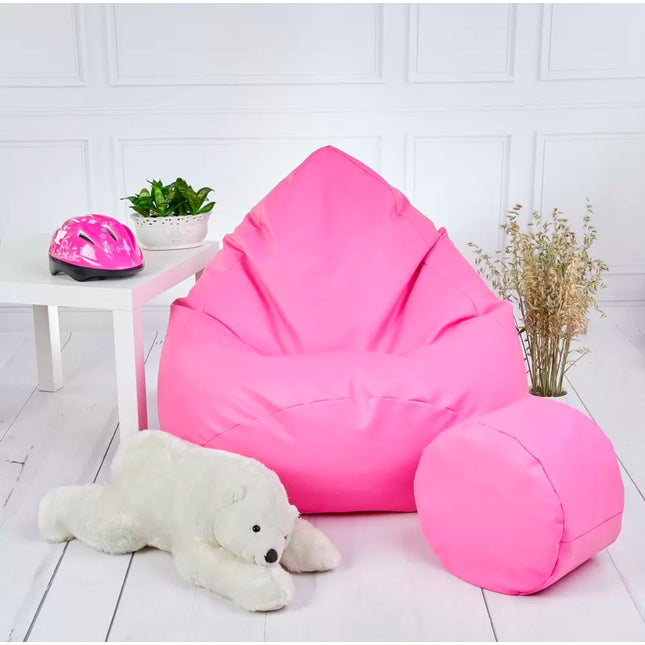 Vak na sezeni + podnožník růžový z eko kůže velký