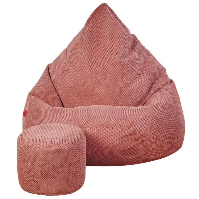 Sedací vak + podnožník lososový Sako Loft samet