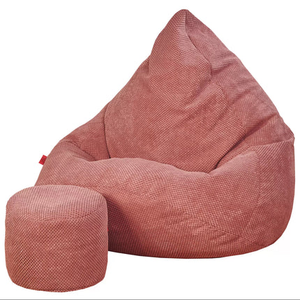 Sedací vak + podnožník lososový Sako Loft samet
