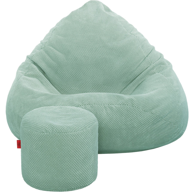 Sedací vak + podnožník matový Sako Loft samet střední