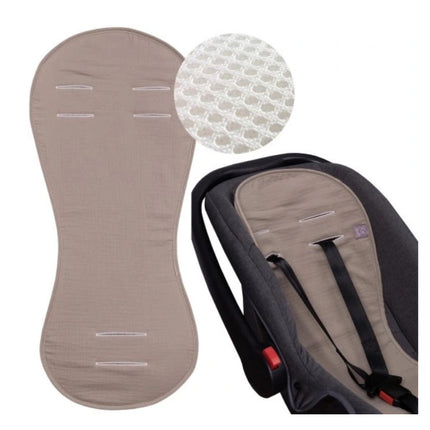 Prodyšná 3D mušelínová vložka do autosedačky i do kočárku – proti pocení béžova