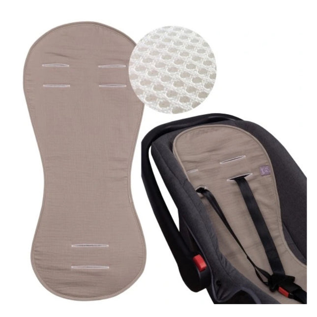 Prodyšná 3D mušelínová vložka do autosedačky i do kočárku – proti pocení béžova