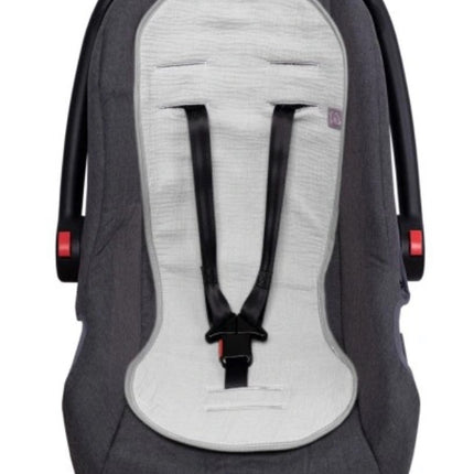 Prodyšná 3D mušelínová vložka do autosedačky i do kočárku – proti pocení šedá