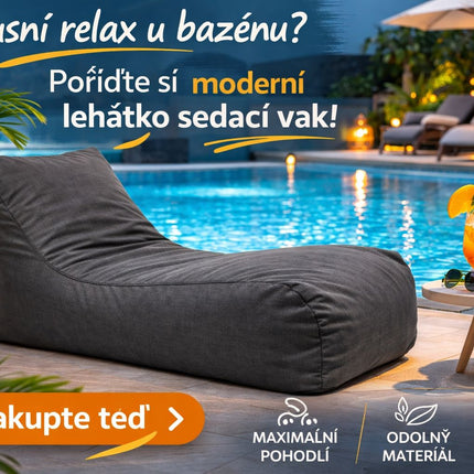Sedací vak na ležení XXL gafitový – pohodlné herní křeslo a relaxační vak do domu i na zahradu